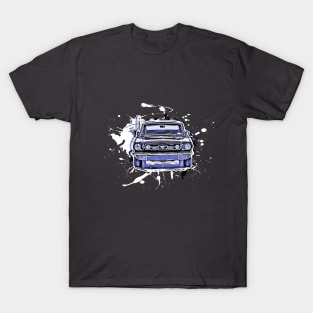 Mustang cartoon Blue T-Shirt